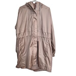 Columbia Splash Slide Rain Jacket Size XL Pink Hooded Longline